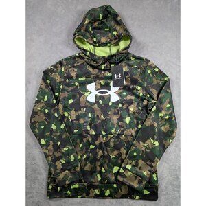 Under Armour Hoodie Boys Youth Size Large Green Loose Fit Lightweight Fleece